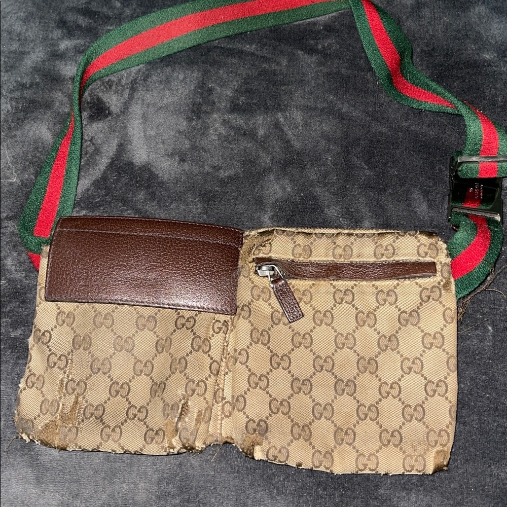 Gucci Beige and Brown GG Monogram Waist Bag